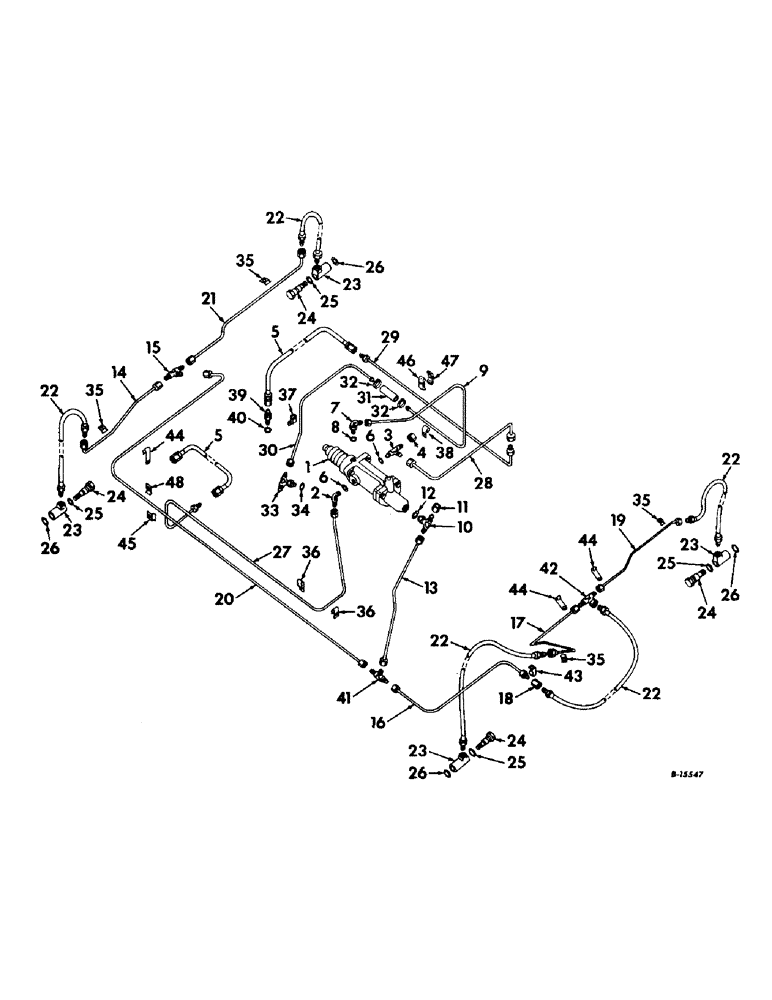 Схема запчастей Case IH 4156 - (F-15) - HYDRAULIC SYSTEM, POWER BRAKE VALVE, PIPING, AND CONNECTIONS (07) - HYDRAULIC SYSTEM