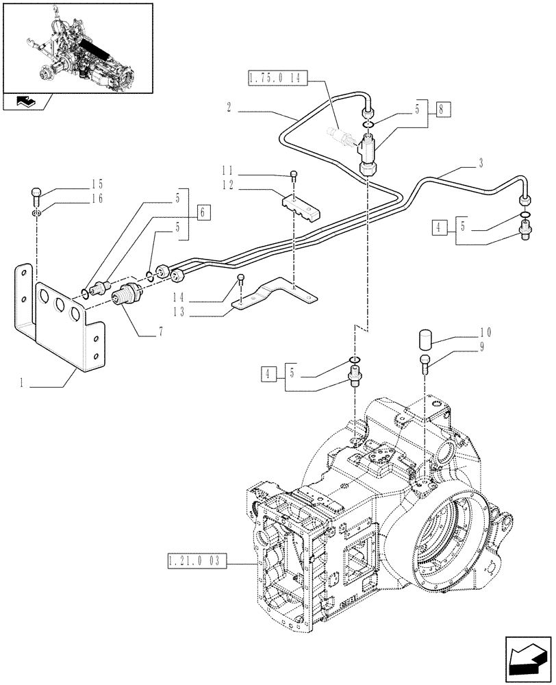 Схема запчастей Case IH PUMA 195 - (1.68.5[02]) - BRAKE PIPING (05) - REAR AXLE