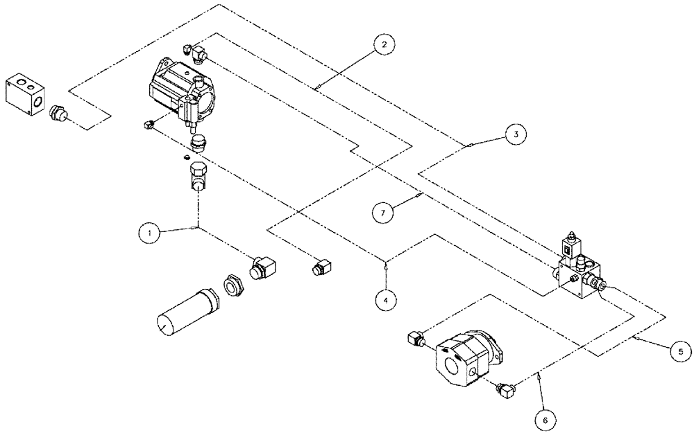 Схема запчастей Case IH 610 - (04-008) - HYDRAULIC HOSES GROUP, 4 WHEELER Hydraulic Plumbing