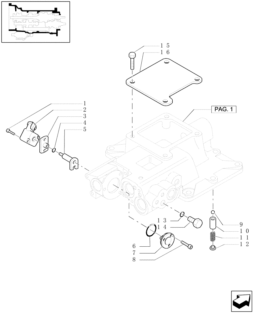 Схема запчастей Case IH MXU110 - (1.29.9[02]) - TRANSMISSION 24X24 - GEARBOX CLUTCH HOUSING COVER (03) - TRANSMISSION