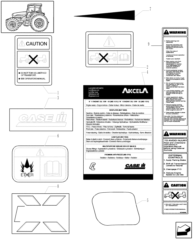 Схема запчастей Case IH MXU115 - (1.98.0[02]) - DECALS (13) - DECALS