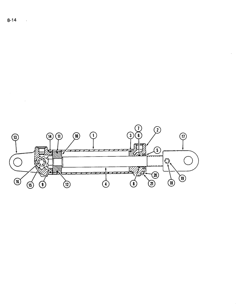 Схема запчастей Case IH 365 - (8-14) - HYDRAULIC CYLINDER, 3 ID X 8 INCH STROKE (08) - HYDRAULICS