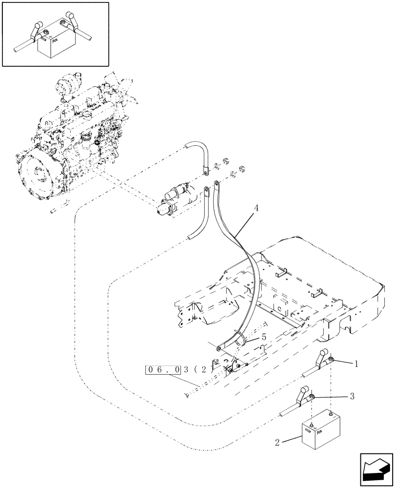 Схема запчастей Case IH WD1903 - (06.01[2]) - BATTERY (06) - ELECTRICAL