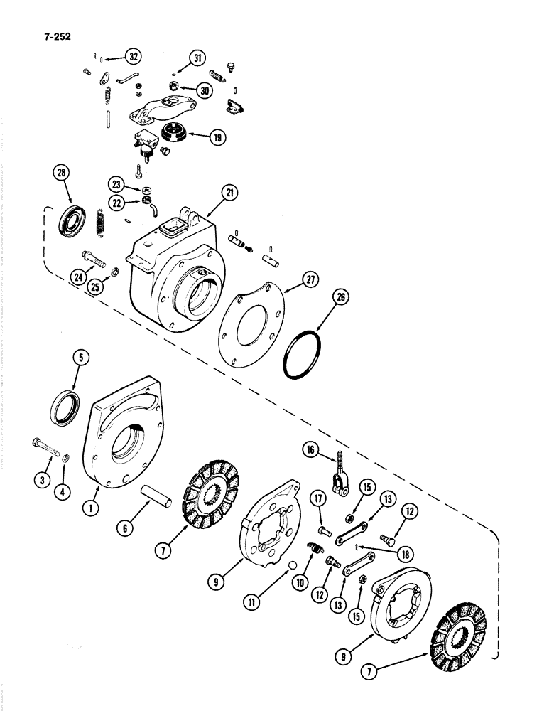 Схема запчастей Case IH 4894 - (7-252) - TRANSMISSION BRAKE (07) - BRAKES