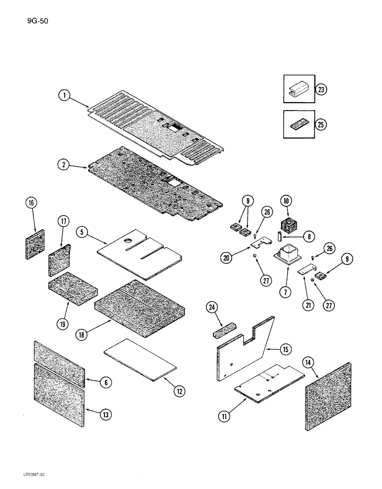 Схема запчастей Case IH 1680 - (9G-50) - CAB INSULATION AND FLOOR MAT (10) - CAB & AIR CONDITIONING