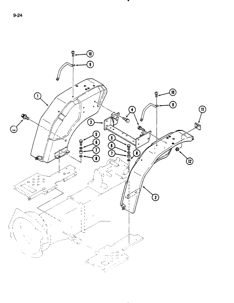 Схема запчастей Case IH 235 - (9-24) - FENDERS (09) - CHASSIS/ATTACHMENTS