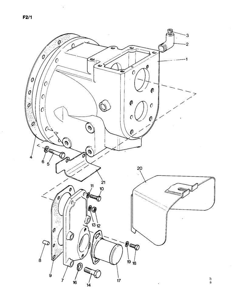 Схема запчастей Case IH 1190 - (F-02) - POWER TAKE OFF UNIT, CASE AND COVERS (01) - POWER TAKE OFF