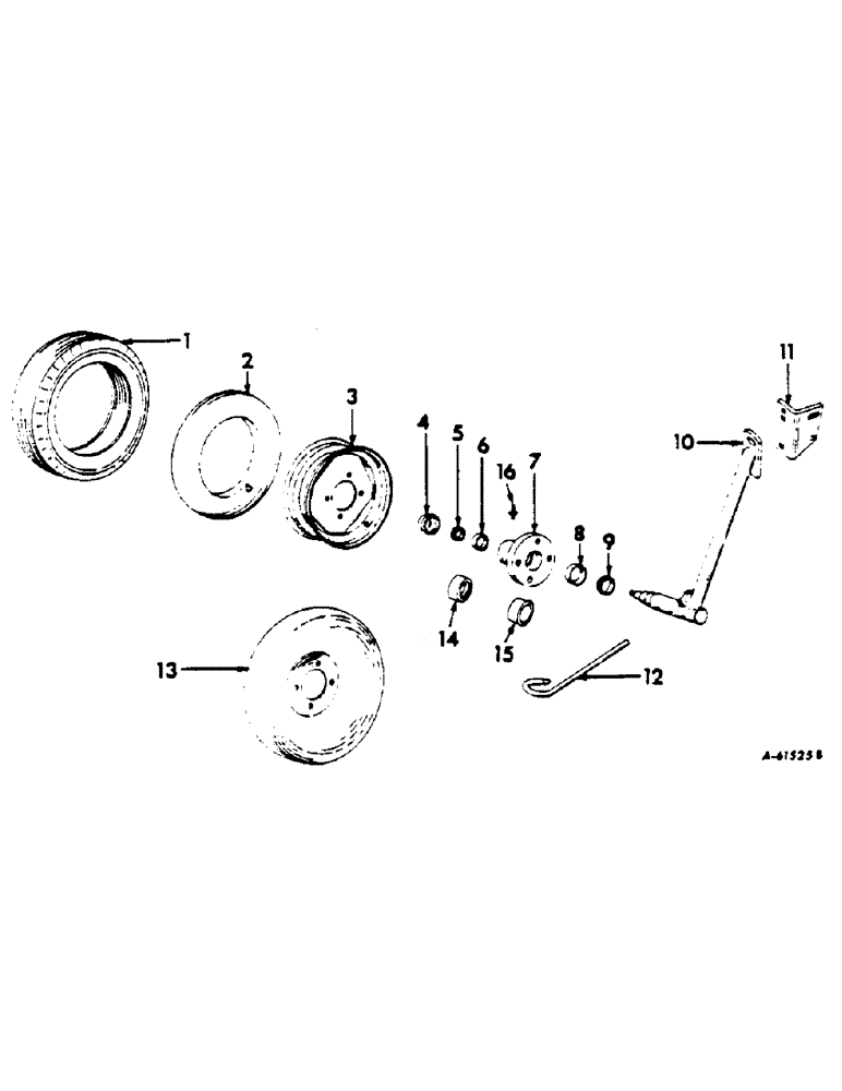 Схема запчастей Case IH 520 - (Y-11) - REAR FURROW WHEEL, 1961 TO 1963, RIGID BEAM 