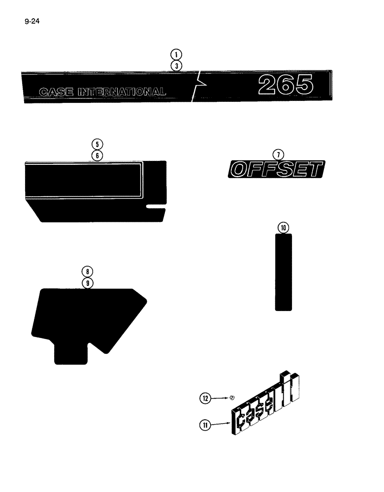 Схема запчастей Case IH 265 - (9-24) - DECALS, IDENTIFICATION (09) - CHASSIS/ATTACHMENTS