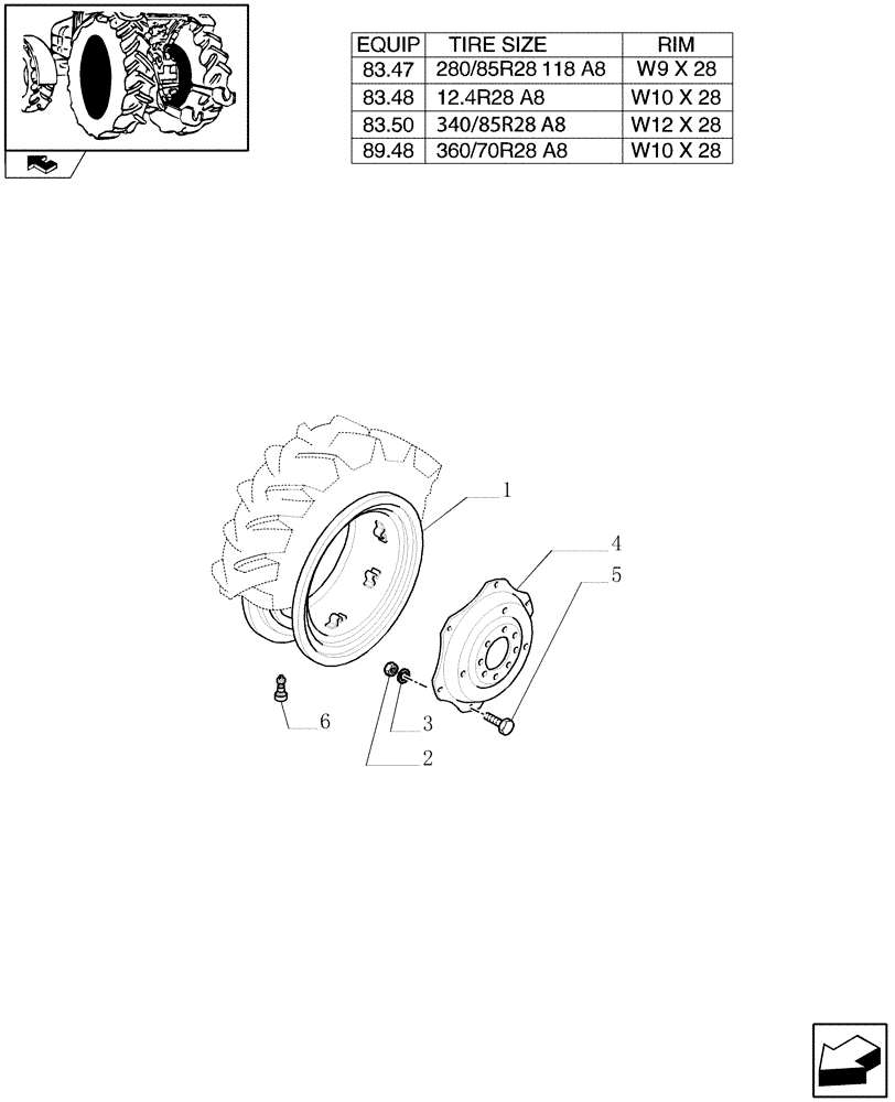 Схема запчастей Case IH FARMALL 105V - (83.00[02]) - DRIVE WHEELS (11) - WHEELS/TRACKS