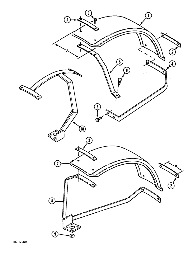 Схема запчастей Case IH 533 - (9-624) - FRONT SPLASH SHIELDS (09) - CHASSIS/ATTACHMENTS