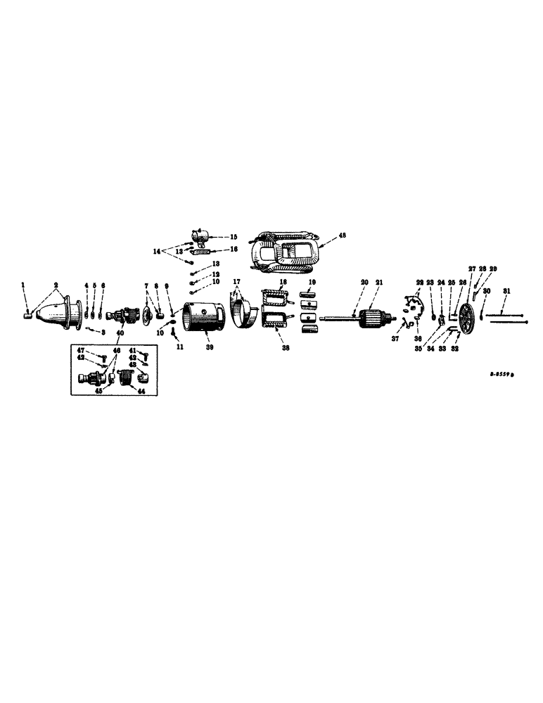 Схема запчастей Case IH 400-SERIES - (118) - ELECTRICAL SYSTEM, CARBURETED ENGINE, CRANKING MOTOR, DELCO-REMY (06) - ELECTRICAL SYSTEMS