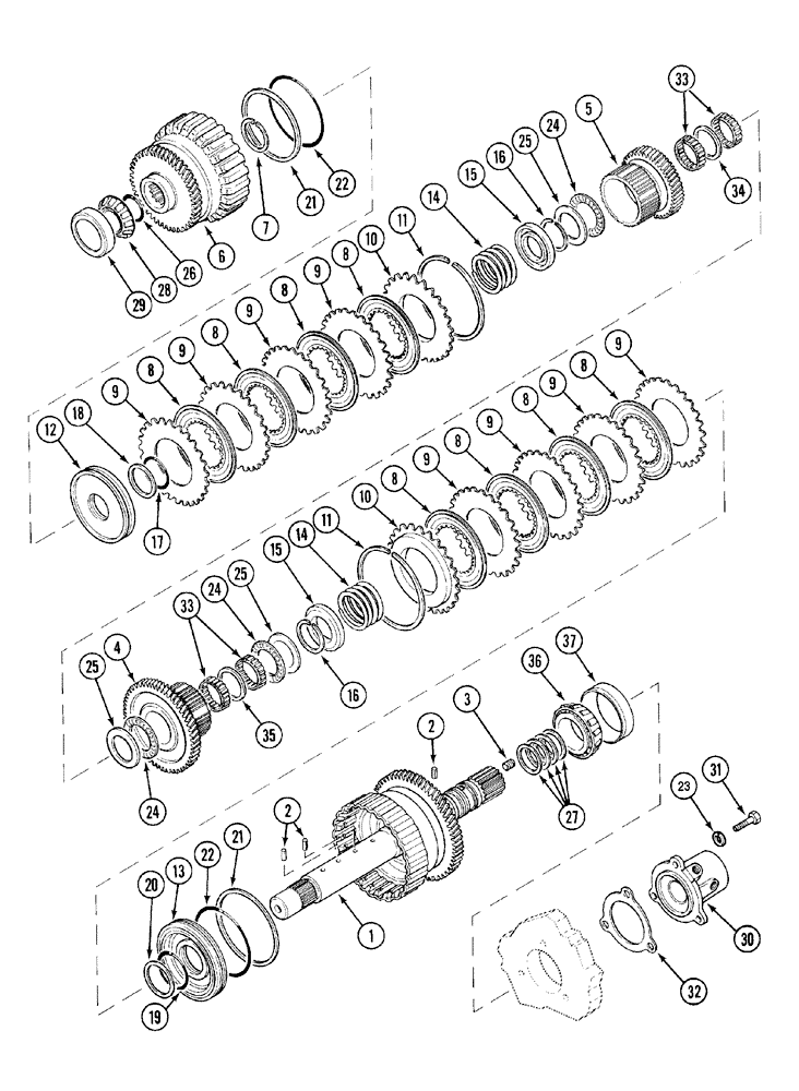 Схема запчастей Case IH MX100 - (06-02) - SPEED TRANSMISSION - INPUT SHAFT - POWERSHIFT (06) - POWER TRAIN