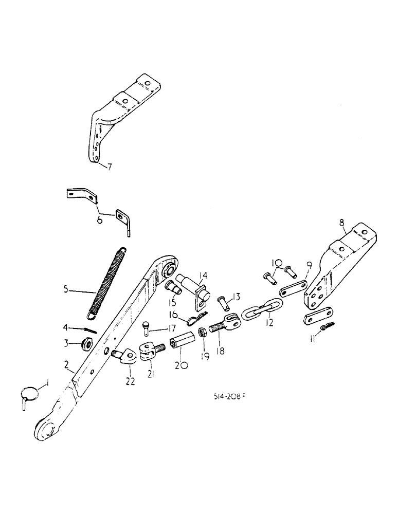 Схема запчастей Case IH 258 - (09-007) - LOWER LINKS, THREE-POINT HITCH, WITH OUTSIDE CHECK CHAINS (12) - FRAME