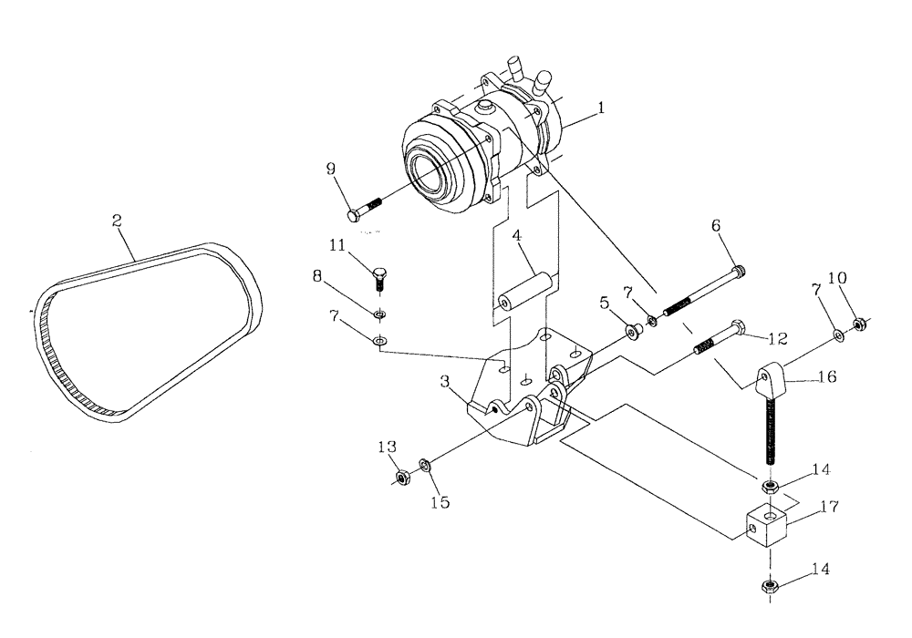 Схема запчастей Case IH 7700 - (A13[05]) - AIR CONDITIONER COMPRESSOR/ MOUNT/ BELT {6CT} Mainframe & Functioning Components