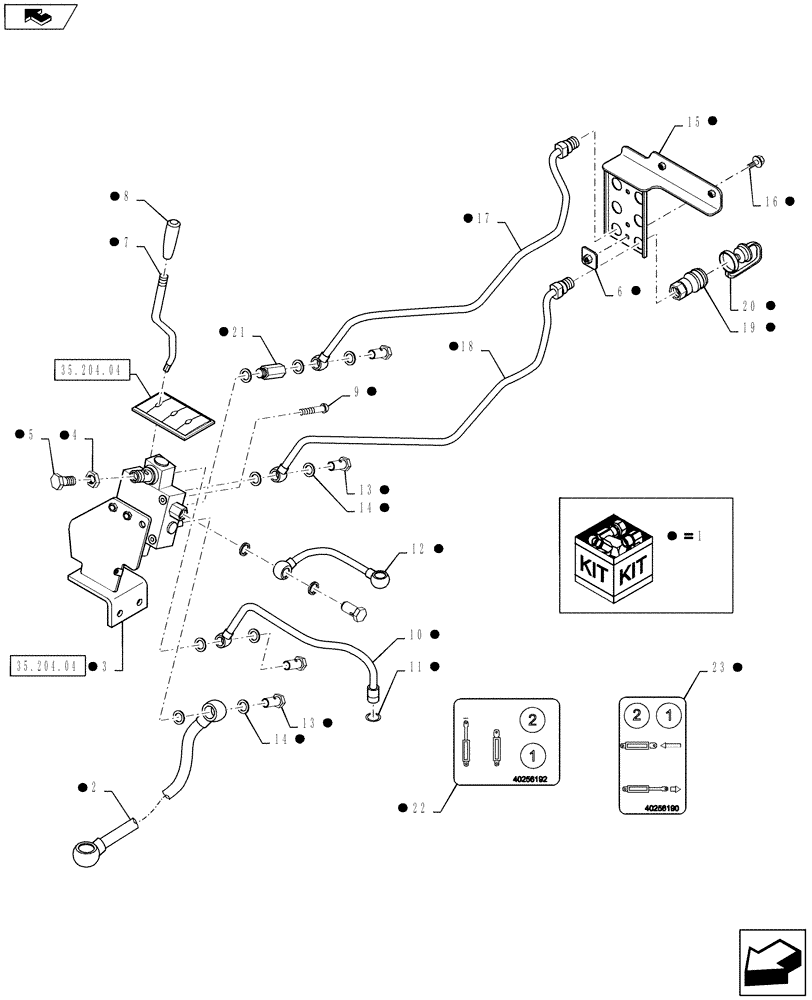 Схема запчастей Case IH FARMALL 40B - (88.100.04) - DIA KIT, REAR REMOTE CONTROL VALVE #1 - HST - MT20124611 (88) - ACCESSORIES