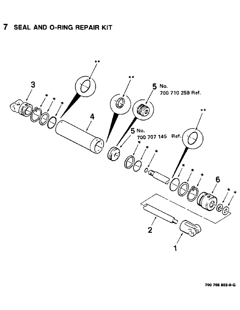 Схема запчастей Case IH 8380 - (8-06) - HYDRAULIC CYLINDER ASSEMBLY, HEADER LIFT, SLAVE, 700706802 HYDRAULIC CYLINDER COMPLETE (08) - HYDRAULICS