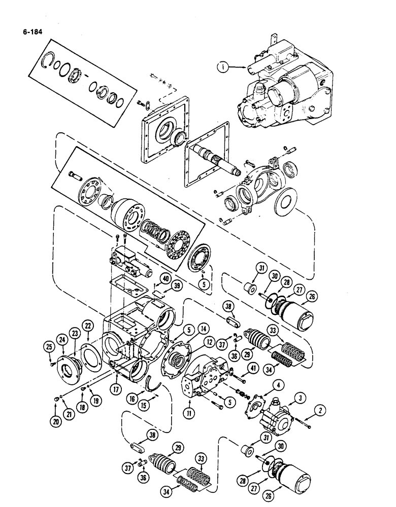 Схема запчастей Case IH 782 - (6-184) - HYDROSTATIC PUMP, MACHINES BUILT 1979 AND AFTER (03) - POWER TRAIN