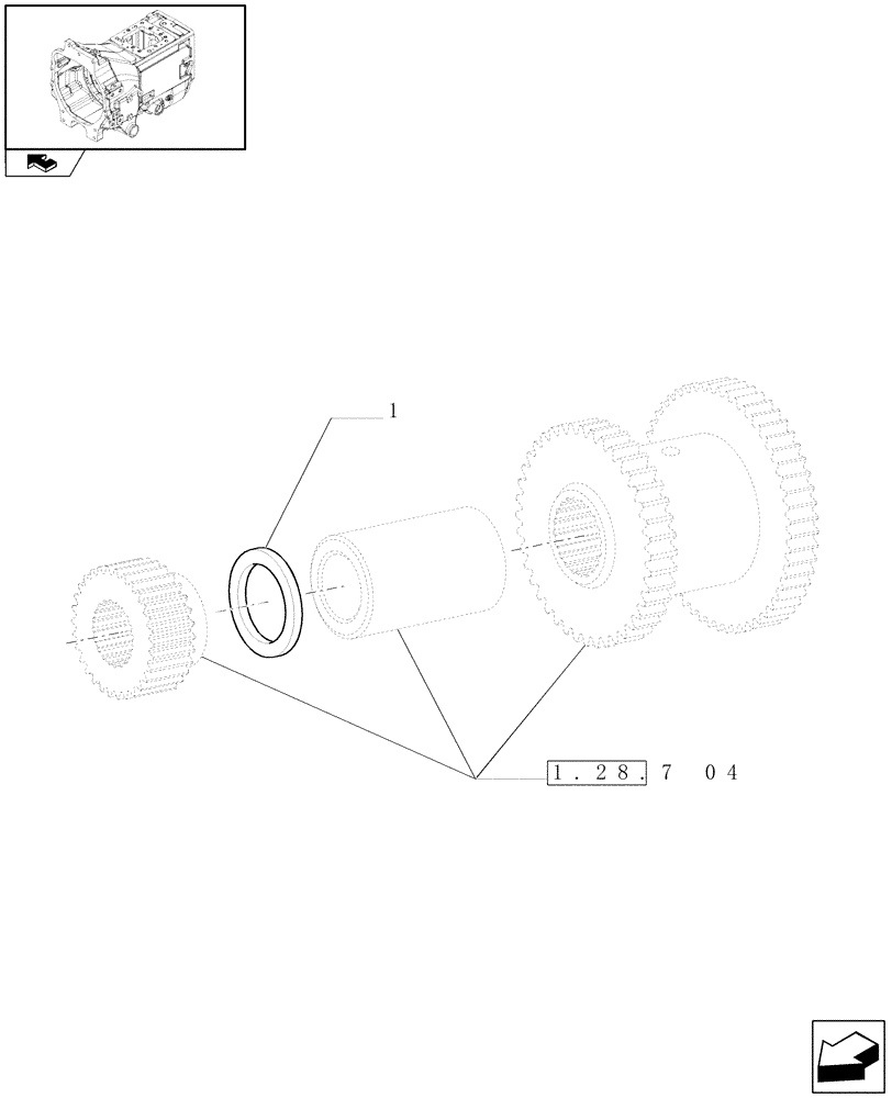 Схема запчастей Case IH PUMA 165 - (1.28.7[08]) - SPEED GEARS AND CLUTCHES - SHIMS (03) - TRANSMISSION