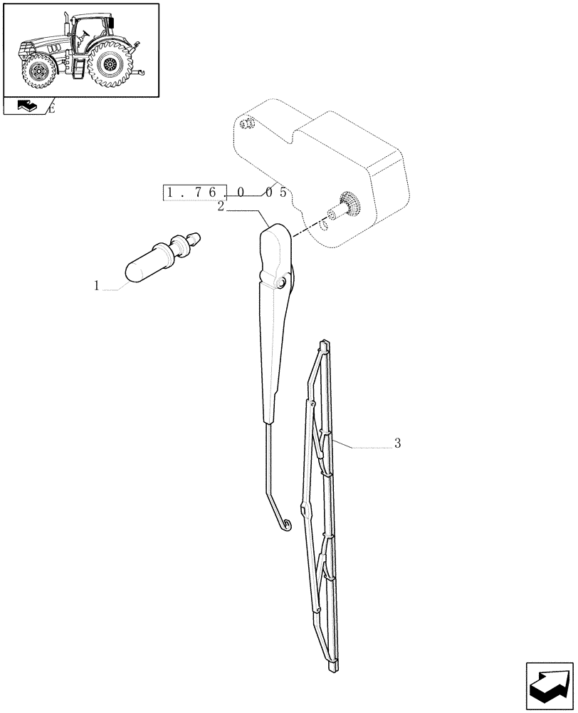 Схема запчастей Case IH PUMA 165 - (1.91.5[03]) - REAR WINDSHIELD WIPER (10) - OPERATORS PLATFORM/CAB