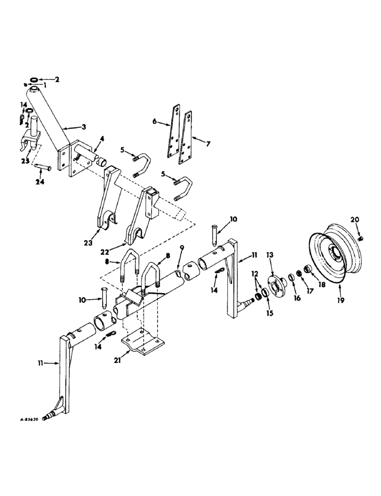 Схема запчастей Case IH 863 - (AJ-08) - TRANSPORT ATTACHMENT AND ADAPTER PARTS 