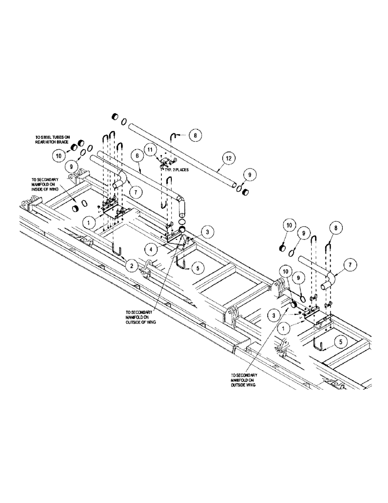 Схема запчастей Case IH CONCORD - (B50) - MANIFOLD PARTS WING FRAME, 50 FOOT 