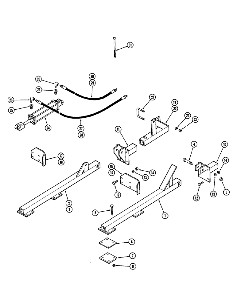 Схема запчастей Case IH 1300W - (54) - TRANSPORT HEIGHT LOWERING KIT, 32 TO 51 FOOT (9.8 TO 15.6 M) 