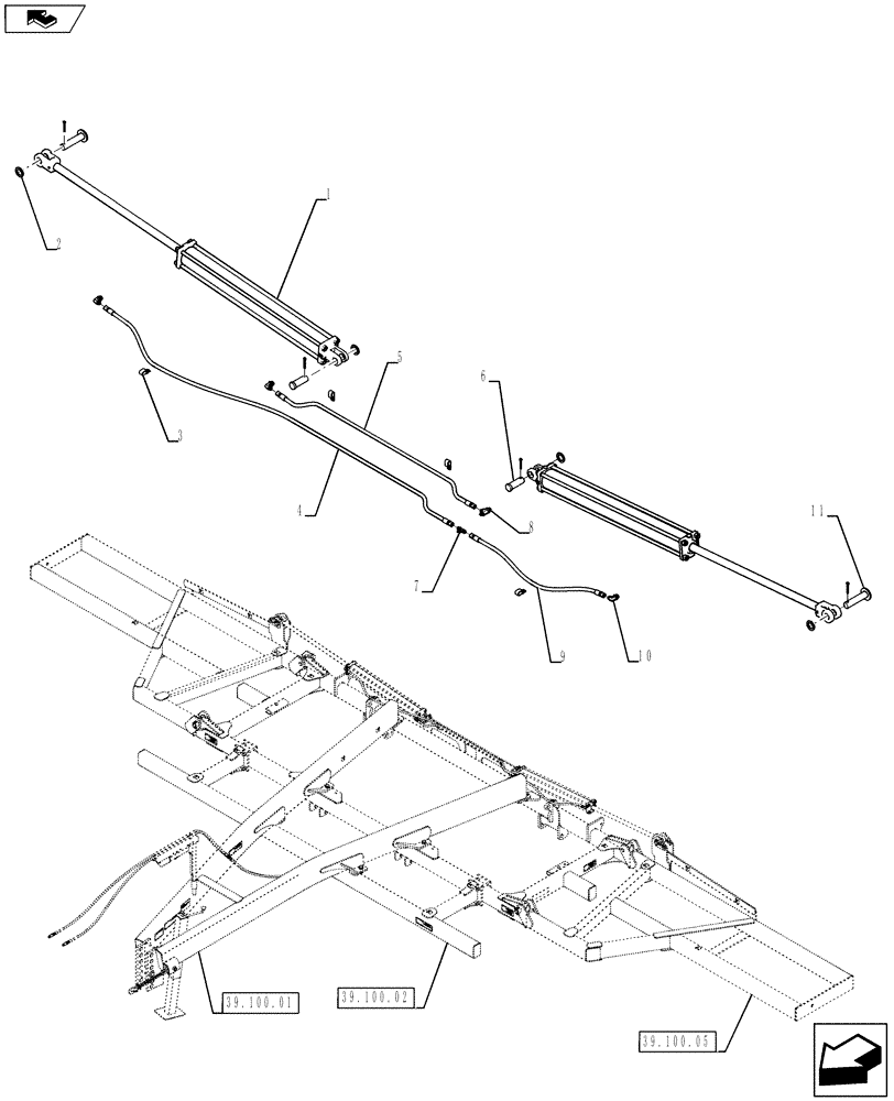 Схема запчастей Case IH 930 - (35.100.03[01]) - WING FOLD HYDRAULICS 27 - 37 (35) - HYDRAULIC SYSTEMS