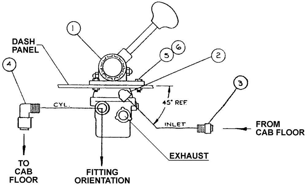 Схема запчастей Case IH 4330 - (07-013) - HAND THROTTLE VALVE GROUP Pneumatics