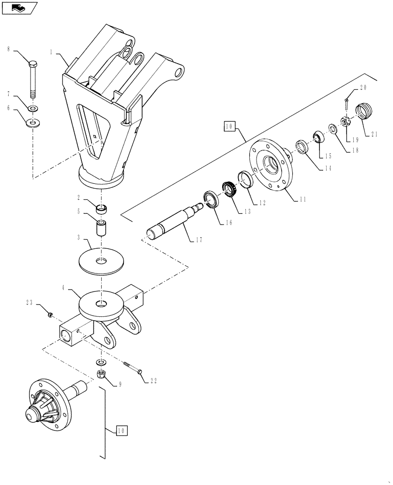 Схема запчастей Case IH 3162 - (58.130.09) - FRONT AXLE, HEADER TRANSPORT (58) - ATTACHMENTS/HEADERS