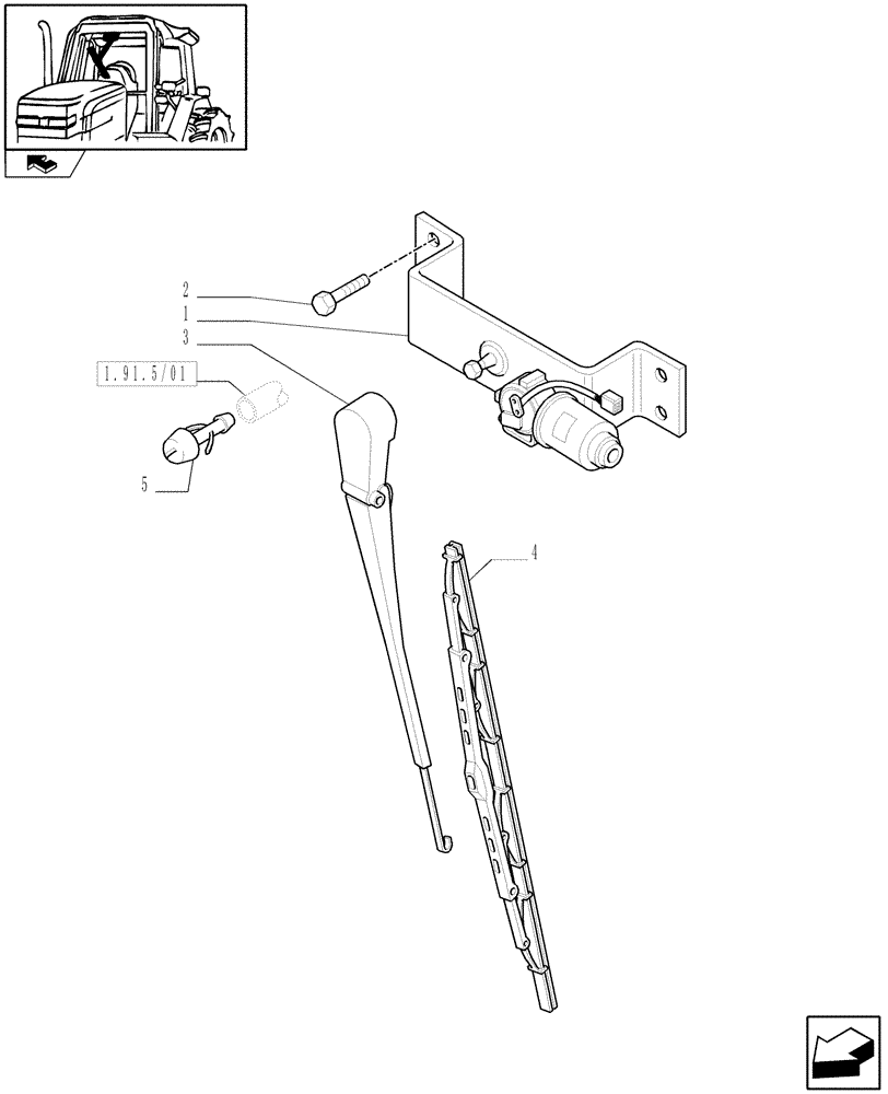 Схема запчастей Case IH PUMA 155 - (1.91.5[02]) - FRONT WINDSHIELD WIPER (10) - OPERATORS PLATFORM/CAB