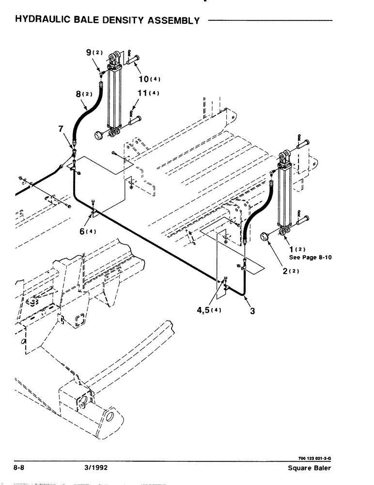 Схема запчастей Case IH 8570 - (8-08) - HYDRAULIC BALE DENSITY ASSEMBLY (07) - HYDRAULICS