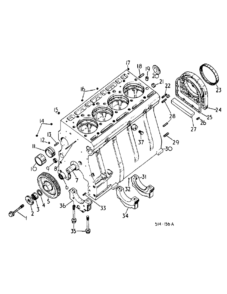 Схема запчастей Case IH 884 - (12-26) - CRANKCASE AND RELATED PARTS Power