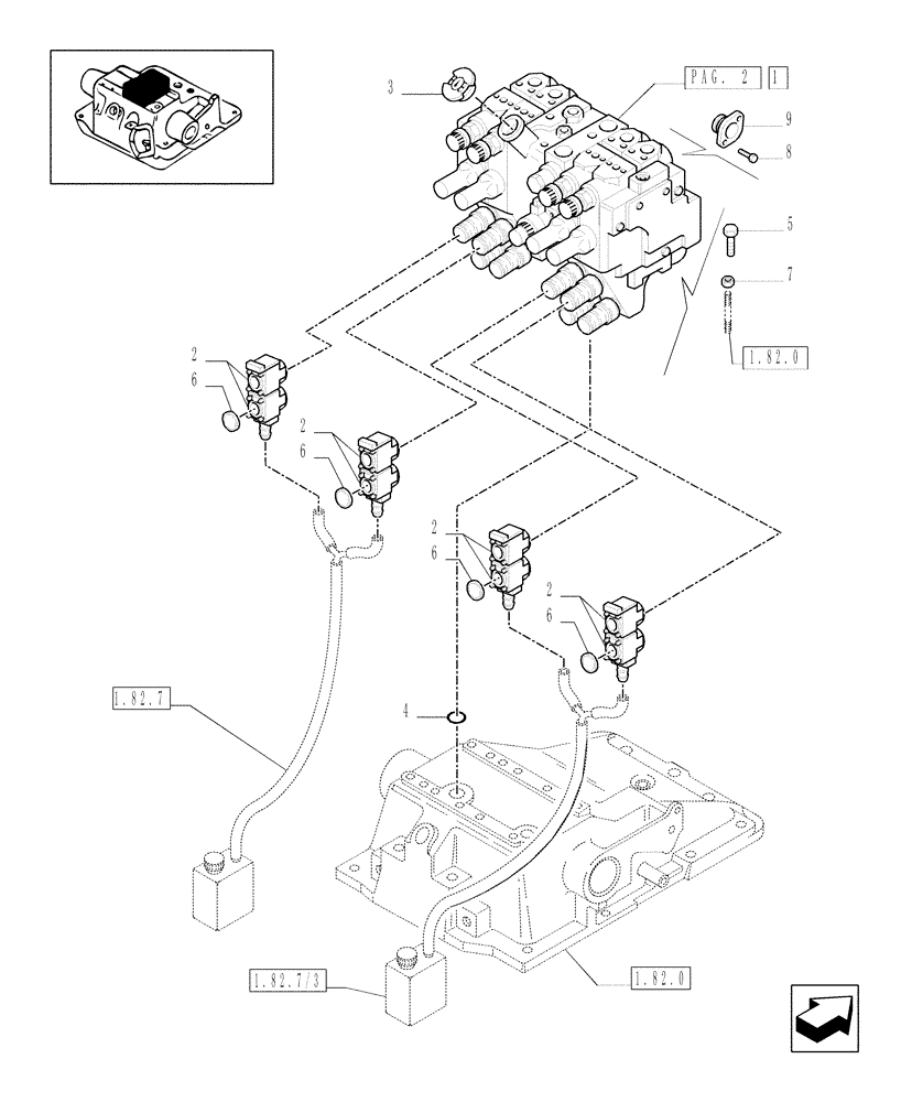 Схема запчастей Case IH MXM130 - (1.82.7/13[01]) - (VAR.900) HYDR. ADJUSTMENT OF RIGHT TIE-ROD FOR CLOSED CCLS CENTRE - BATTERY WITH 4 CTRL VALVES (07) - HYDRAULIC SYSTEM