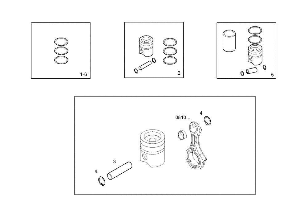 Схема запчастей Case IH F3AE0684P E906 - (0820.216) - PISTON ASSY - PISTON RINGS - PISTON PIN 