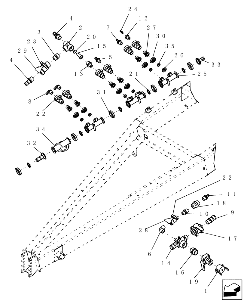 Схема запчастей Case IH 100 - (75.120.02) - PLUMBING - TANK CART DETAILS (75) - SOIL PREPARATION