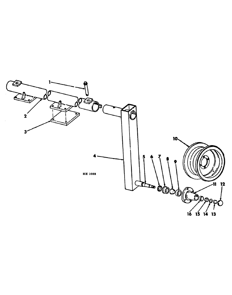 Схема запчастей Case IH 55 - (07-15) - TRANSPORT WHEEL ATTACHMENT 