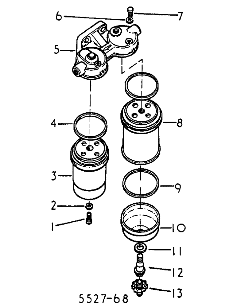 Схема запчастей Case IH 884 - (12-37A) - TWIN FUEL FILTER, BOSCH Power