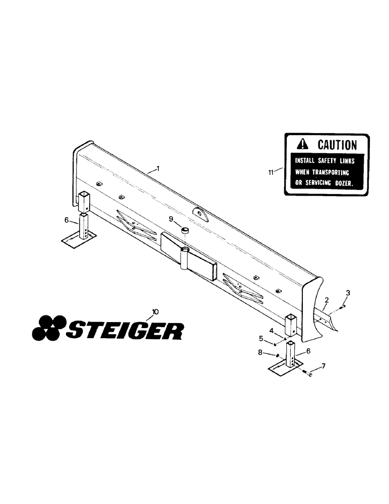 Схема запчастей Case IH PTA297 - (11-35) - MODEL 616 & 618, UTILITY BLADE ASSEMBLY Options & Miscellaneous