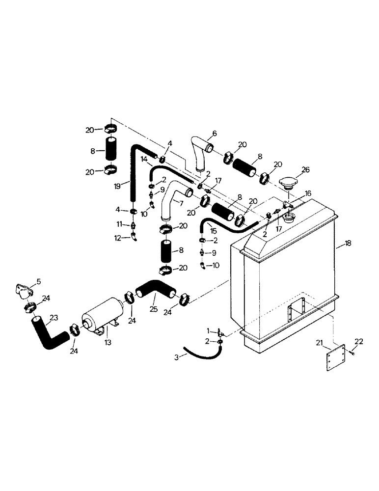 Схема запчастей Case IH PT225 - (04-34) - PTA 296 & PTA 297 RADIATOR & HOSES (04) - Drive Train