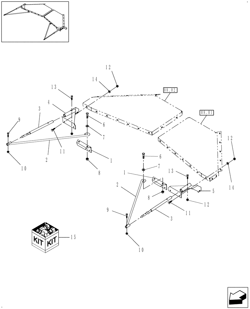 Схема запчастей Case IH DC162 - (18.03) - CROP DIVIDER KIT Attachments