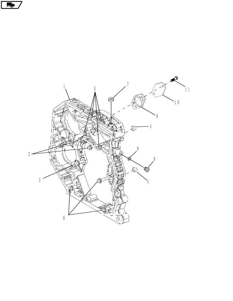 Схема запчастей Case IH MAGNUM 180 - (10.102.02[02]) - REAR GEAR COVER (10) - ENGINE