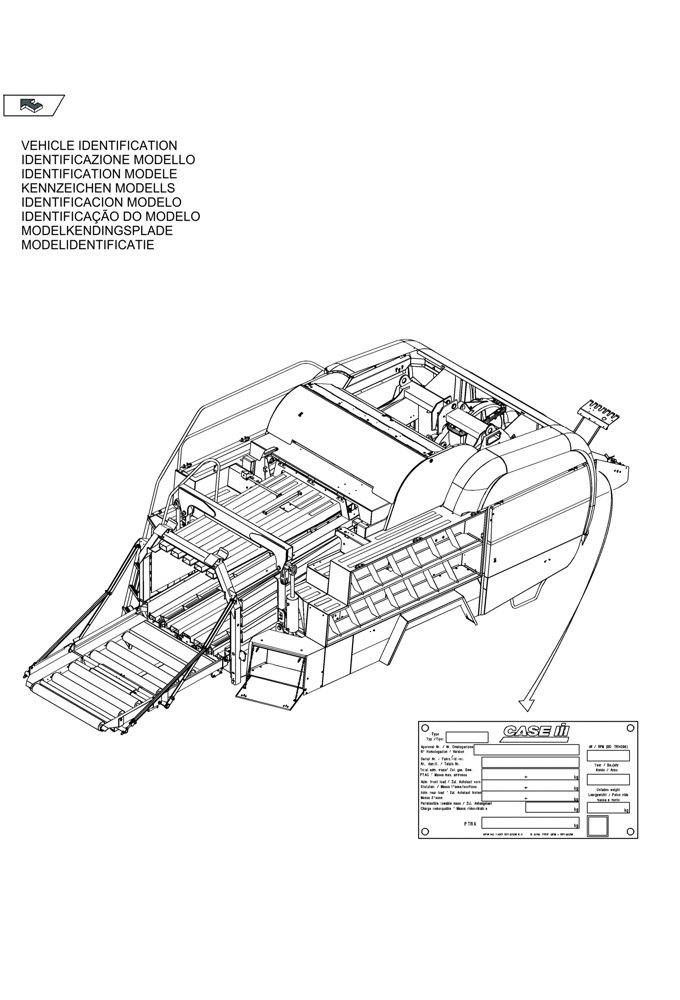 Схема запчастей Case IH LB333S - (00.038[01]) - IDENTIFICATION PLATE (00) - GENERAL