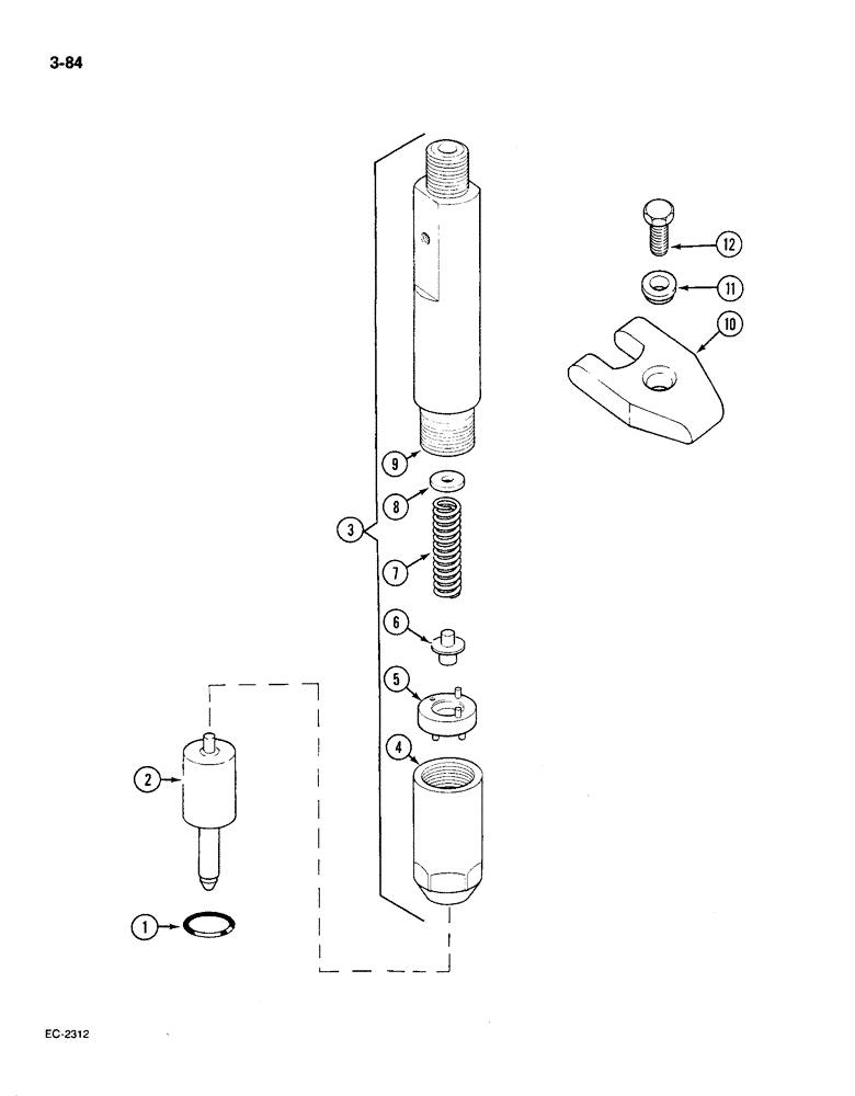 Схема запчастей Case IH 585 - (3-084) - FUEL INJECTION NOZZLE HOLDER (03) - FUEL SYSTEM