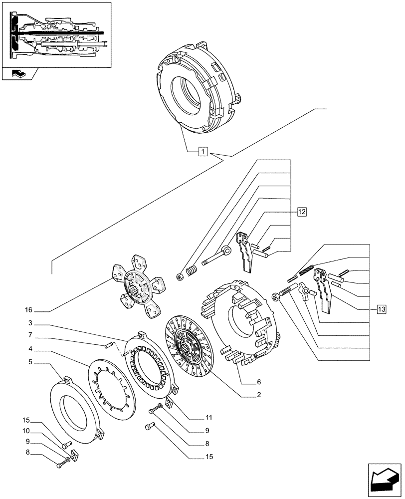 Схема запчастей Case IH FARMALL 60 - (1.25.0/ A) - CLUTCH - BREAKDOWN (03) - TRANSMISSION