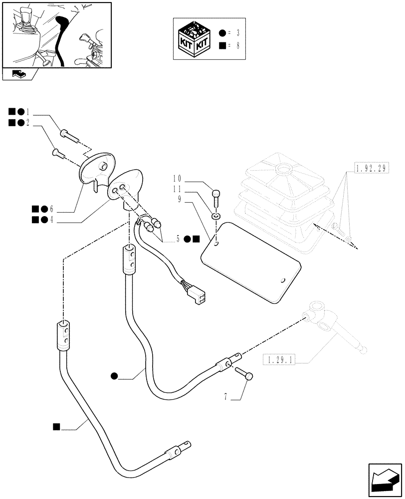 Схема запчастей Case IH FARMALL 105V - (1.92.29/02[02]) - 32X16 HI-LO AND POWER SHUTTLE TRANSMISSION - CONTROLS - W/CAB - END YR 25-JUN-2012 (VAR.330275-331275 / 743510) (10) - OPERATORS PLATFORM/CAB