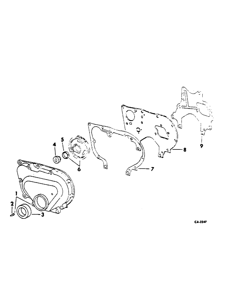 Схема запчастей Case IH C-157 - (J-10) - CRANKCASE FRONT COVER AND IDLER GEAR 