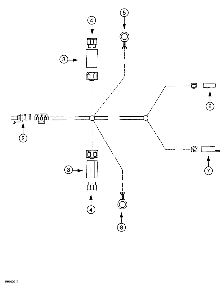 Схема запчастей Case IH AFS - (05-04) - HARNESS - AFS ADAPTER FOR STEIGER TRACTOR (55) - ELECTRICAL SYSTEMS