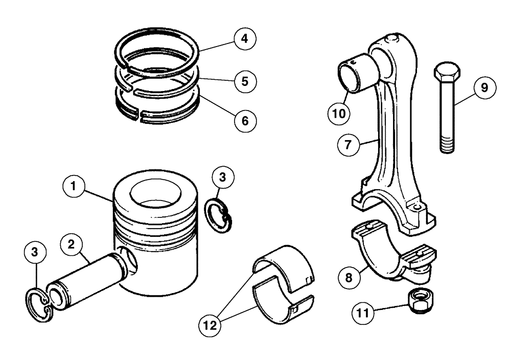 Схема запчастей Case IH C60 - (02-28) - PISTONS AND CONNECTING RODS (02) - ENGINE