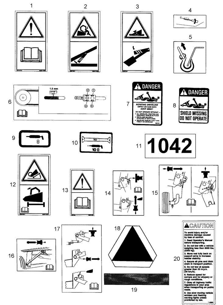 Схема запчастей Case IH 1042 - (09-23) - DECALS 